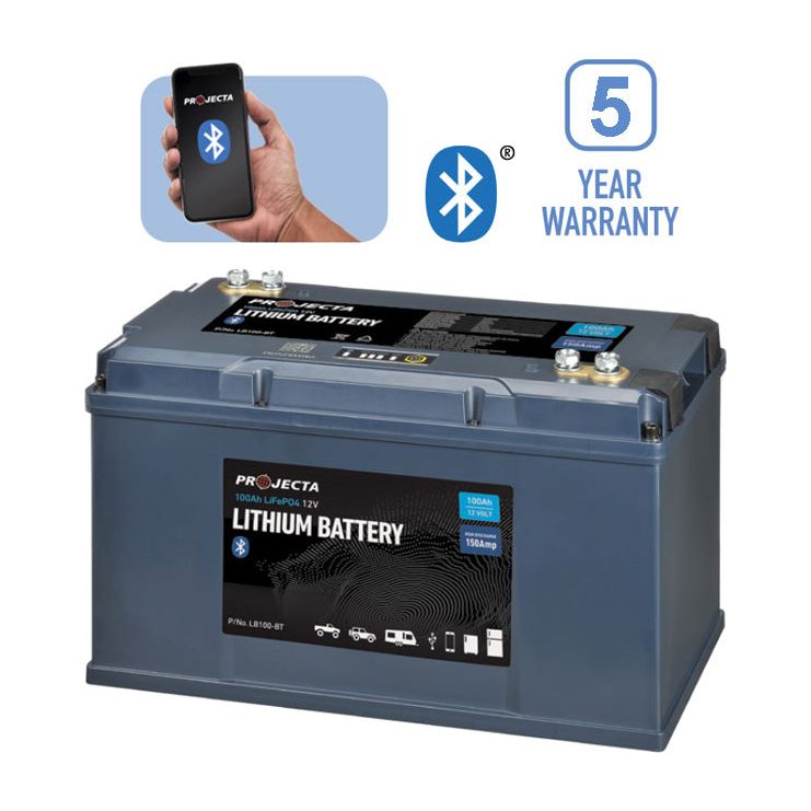 Projecta Lithium 100 Ah Battery In Built Bluetooth 150 Amp Discharge Lb100 Bt Home Of 12 7338