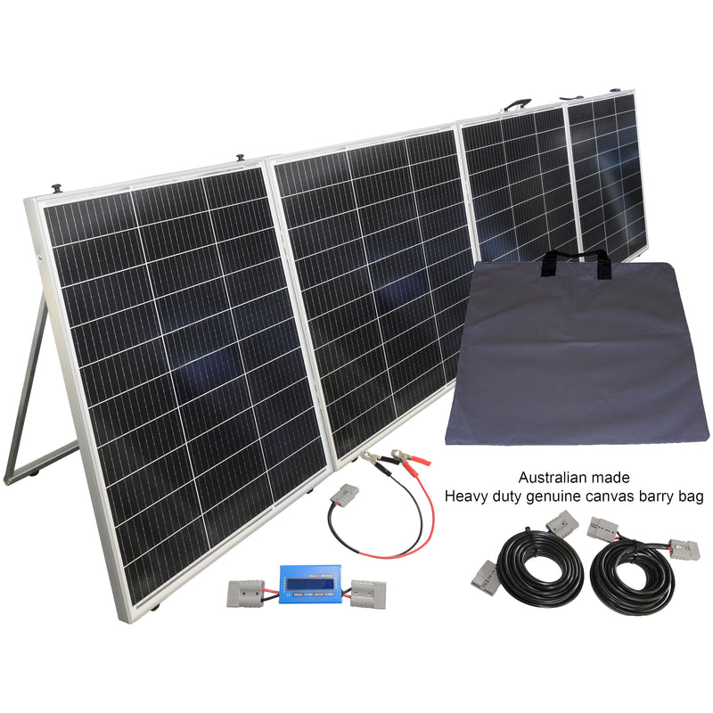 Portable 440 watt Quad Fold Solar Panel - Unregulated | Suits DC charger use