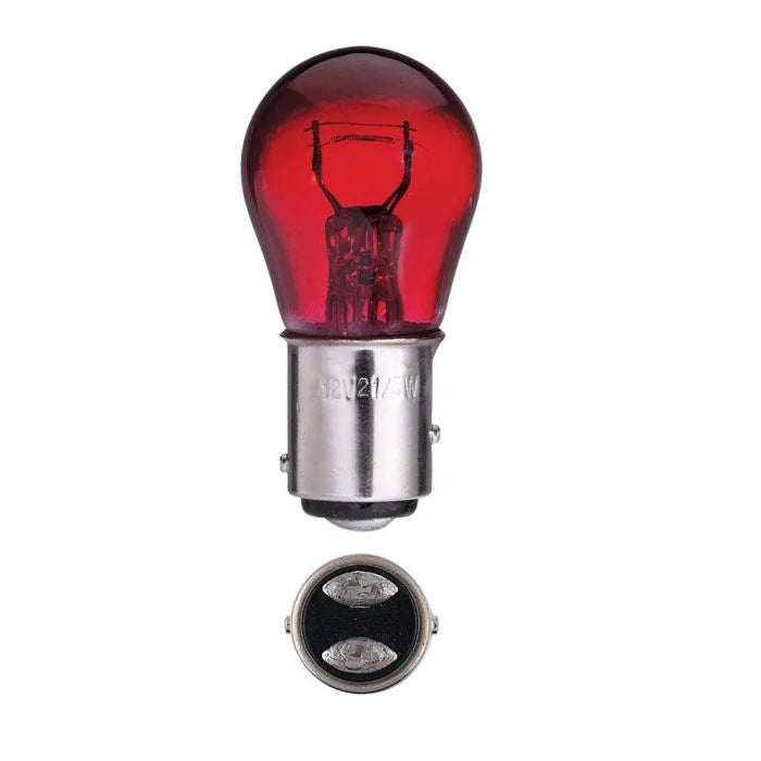 Narva 12V 21/5W BAY15D Red Incandescent Globes (PAIR) | 47387BL