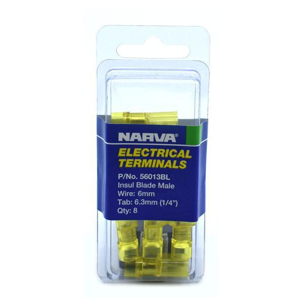 Narva Male Blade Terminal Yellow 6.3mm (10 Pack) | 56013BL - Home of 12 Volt Online