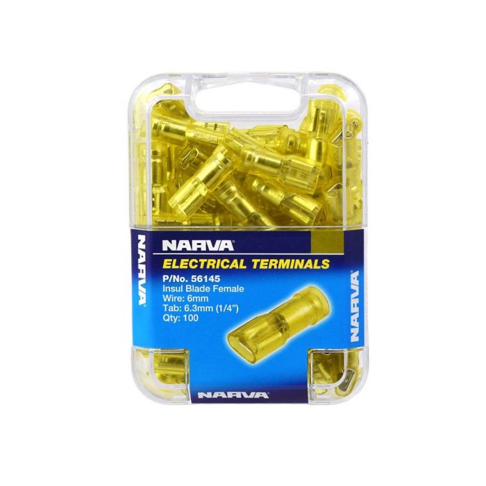 Narva 6.3 X 0.8MM Female Blade Terminal Yellow (100 pack) | 56145 - Home of 12 Volt Online