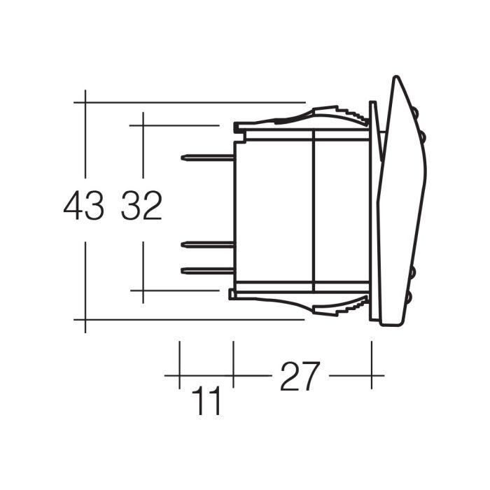 Narva "12 Volt Illuminated Off/On Sealed Rocker Switch with ""Front Diff Lock"" Symbol (Blue)" | 63136BL - Home of 12 Volt Online