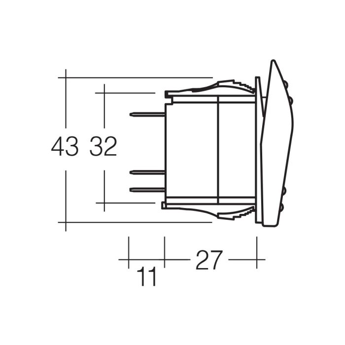 Narva 12/24V Momentary (On)/Off/Momentary (On) LED Sealed Rocker Switch (Red) | 63172BL - Home of 12 Volt Online