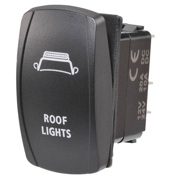 Narva 12/24V Off/On LED Illuminated Sealed Rocker Switch "Roof Lights" Symbol (Blue) | 63226BL - Home of 12 Volt Online