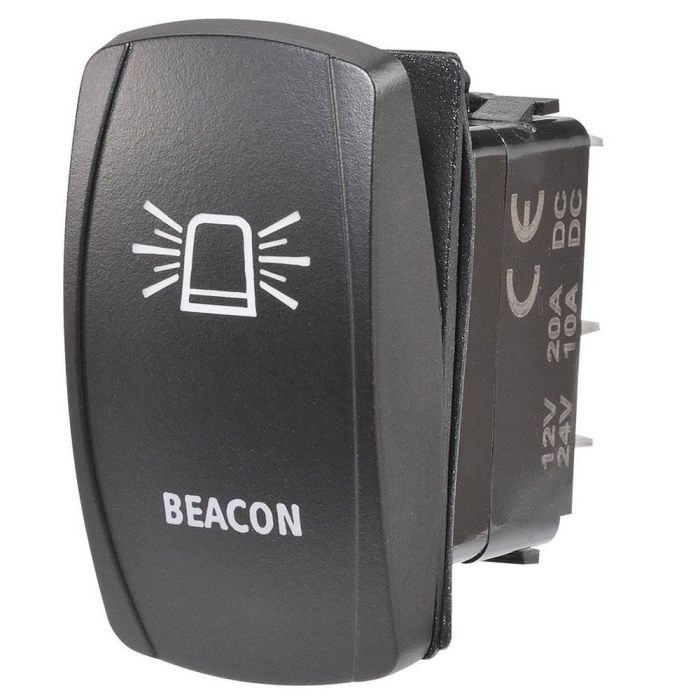 Narva 12/24V Off/On LED Illuminated Sealed Rocker Switch "Beacon" Symbol (Amber) | 63234BL - Home of 12 Volt Online