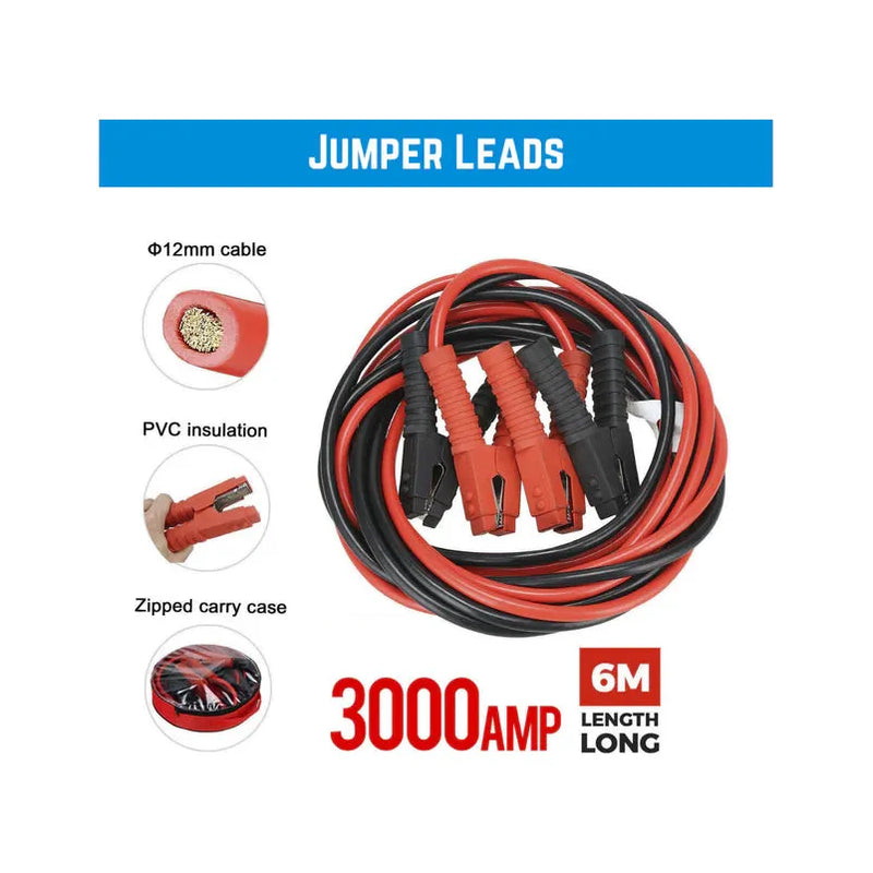 3000 Amp Jumper Leads 6m Long Heavy Duty - Home of 12 Volt Online