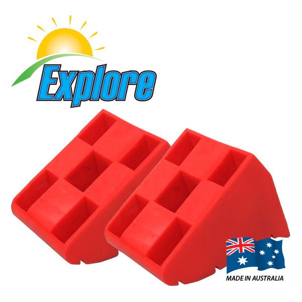 Wheel Chocks to Suit Explore Levelling Ramps Caravan Camper Trailer Pair | 0053 - Home of 12 Volt Online