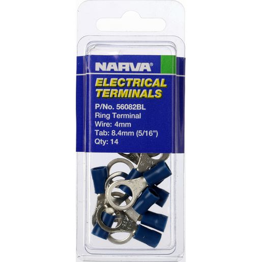 Narva 8.4MM Ring Terminal Blue (14 pack) | 56082BL - Home of 12 Volt Online