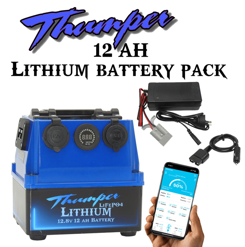 Thumper Lithium 12 AH Battery Pack BLUETOOTH model