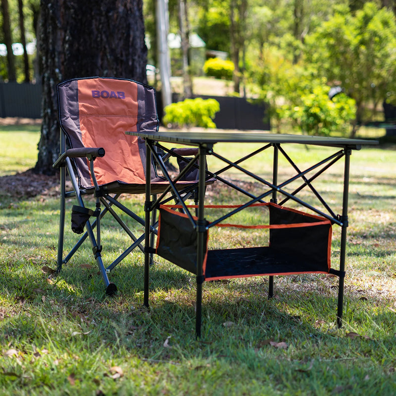 BOAB Roll up Camping Table with Basket