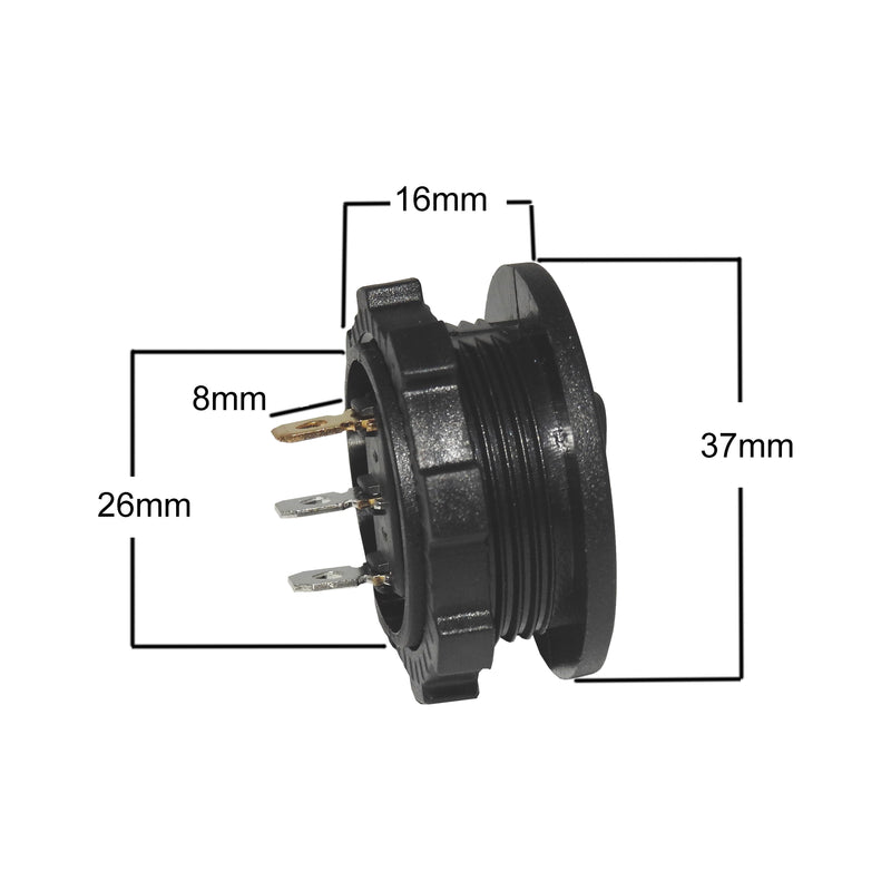 Panel mount round switch to fit within socket - suits domes, plates, etc - Home of 12 Volt Online