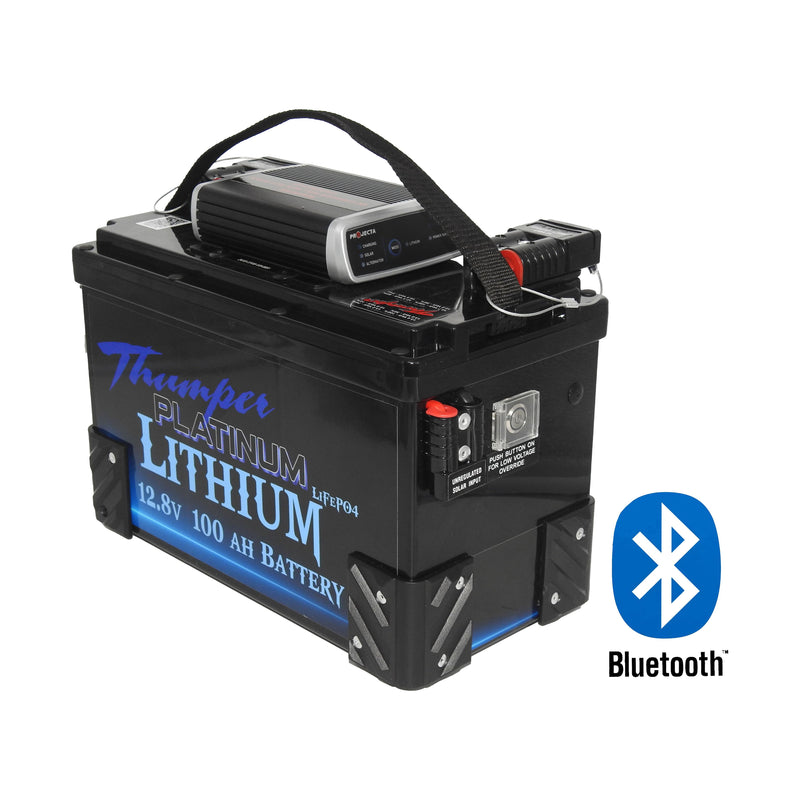 Thumper Lithium LiFePO4 Battery Hub 100 AH Projecta IDC25L | Bluetooth Front Mount - Home of 12 Volt Online