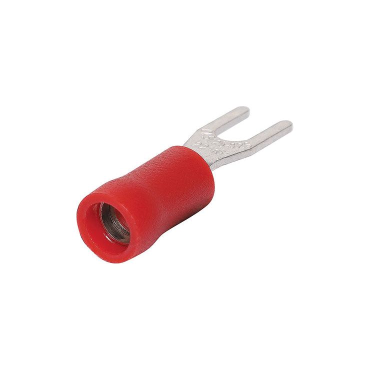 Red 4mm Fork Crimp Pk 100 | H2072B - Home of 12 Volt Online