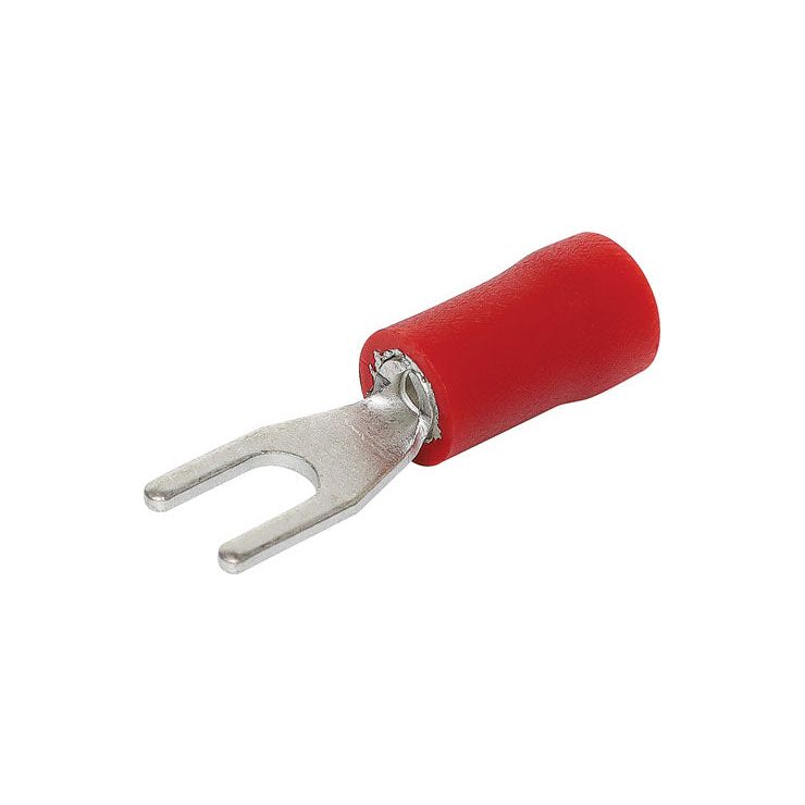 Red 4mm Fork Crimp Pk 100 | H2072B - Home of 12 Volt Online