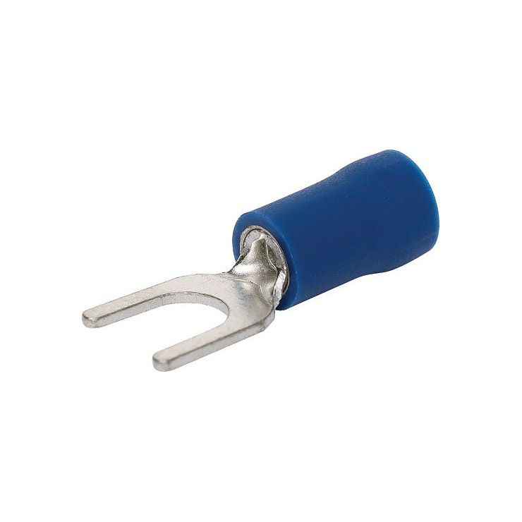 Blue 3mm Fork Crimp Pk 100 | H2107A - Home of 12 Volt Online