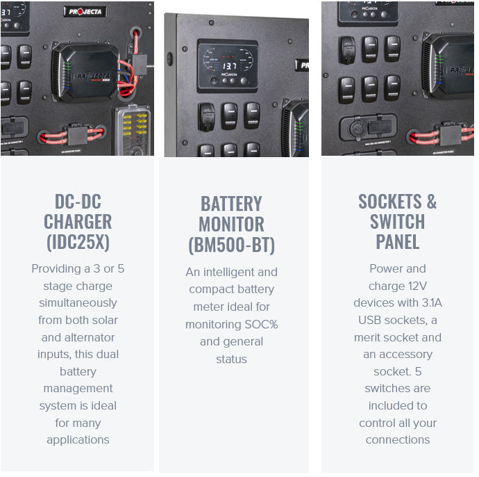 Projecta 12 Volt DC Power Management Board 4WD Canopy Includes IDC25X & IP1000 | ICB1000 - Home of 12 Volt Online