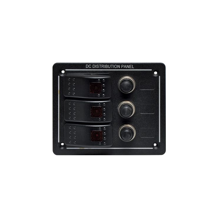 3 Way Rocker Switch Panel With Breakers | S2750 - Home of 12 Volt Online