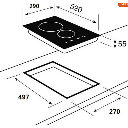 Induction Dual Hob Cooktop Built-in Model | INC280018001 - Home of 12 Volt Online