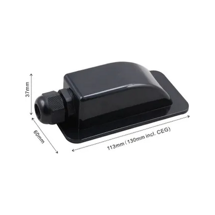 Solar Junction box / Cable entry Box ( 1x cable glands) BLACK |  SA-201B - Home of 12 Volt Online