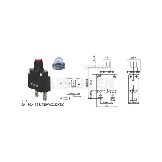 Overload Circuit Breakers Waterproof Push Reset Multi Amperage Options - Home of 12 Volt Online