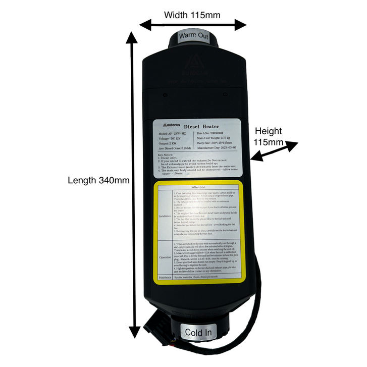 AU Focus 2KW ML Voice Diesel Heater Kit - 4th Gen - Home of 12 Volt Online