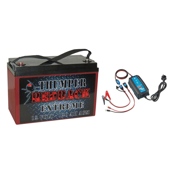 AGM Extreme Deep Cycle 120AH Battery Plus 10 Amp 240 Volt Battery Charger Options