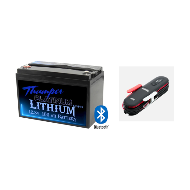 Deep Cycle Lithium 100AH Battery Plus 10 Amp 240 Volt Battery Charger Options