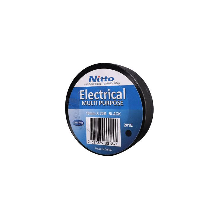 Nitto PVC Insulation Tape Black 20m X 18mm | 201E-B - Home of 12 Volt Online