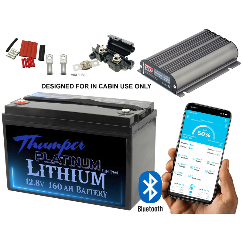 160 AH lithium dual battery system for vehicle Redarc Bluetooth 