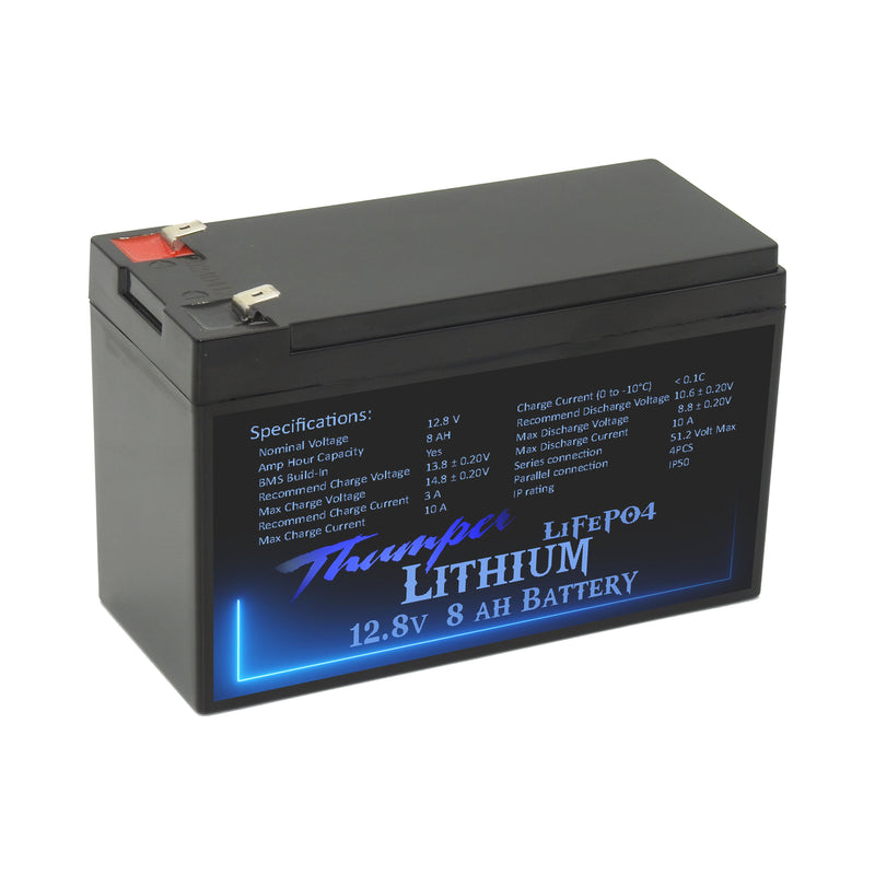 Thumper Lithium 8 AH Stand by Deep cycle LiFePO4 Battery   TL-8