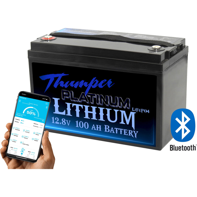 Thumper Lithium 100 AH LiFePO4 Prismatic Battery BLUETOOTH | TL-100BT  5 year warranty