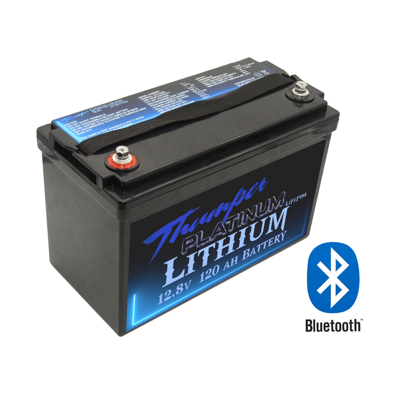 Thumper Lithium Platinum 120 AH LiFePO4 Prismatic Battery 100 Amp BMS BLUETOOTH | TL-120BT  5 year warranty - Home of 12 Volt Online