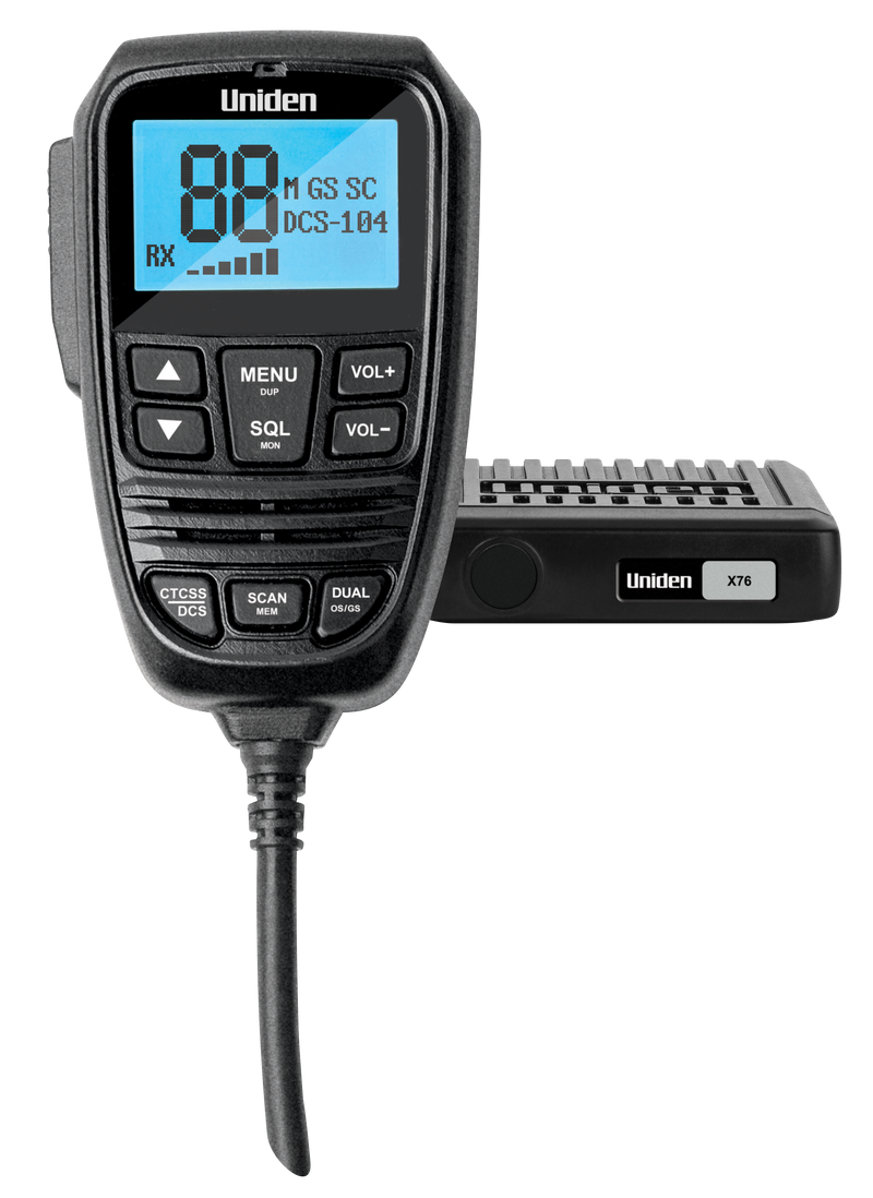 Uniden Mini Compact UHF CB Mobile With Remote Speaker MIC, Large LCD Display & AT500BK Antenna