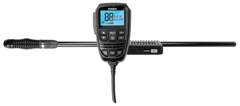 Uniden Mini Compact UHF CB Mobile With Remote Speaker MIC, Large LCD Display & AT500BK Antenna