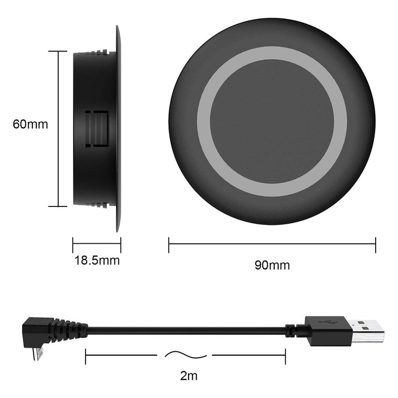 LVSUN Desk Mount 10W USB Qi Wireless Fast Charger