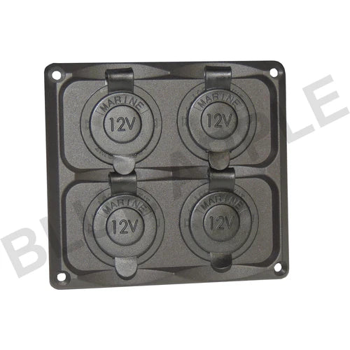 Accessory Plate - 4 gang - PRE-WIRED Sockets