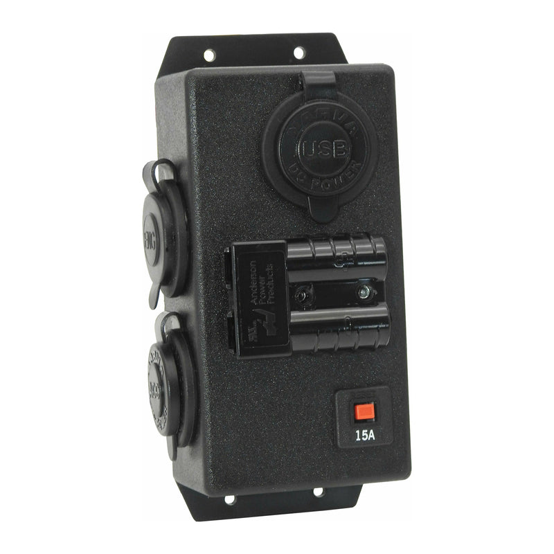 12 Volt / 24 Volt Control Box Left - Dual USB + Cigarette + Engel + 50Amp Anderson - Home of 12 Volt Online